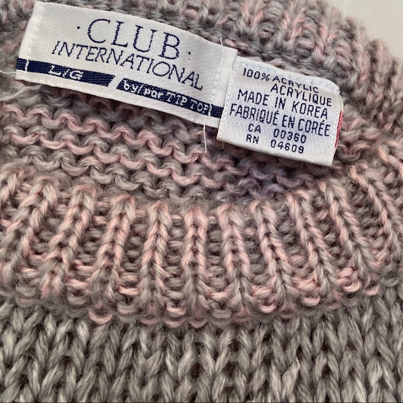 Club International women acrylic knitted pullover sweater. Size L. Pre-owned. - Picture 6 of 11